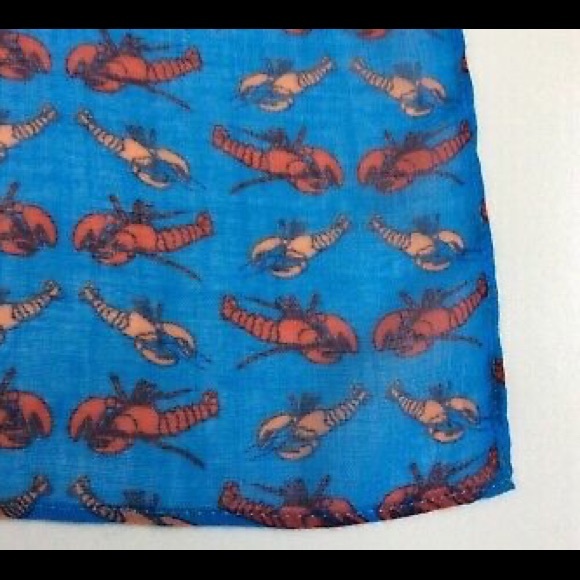 J. CREW “LOTS OF LOBSTERS” TISSUE SCARF - Picture 3 of 3